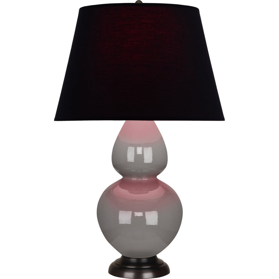 Robert Abbey - 1749K - One Light Table Lamp - Double Gourd - Smokey Taupe Glazed Ceramic w/Deep Patina Bronze