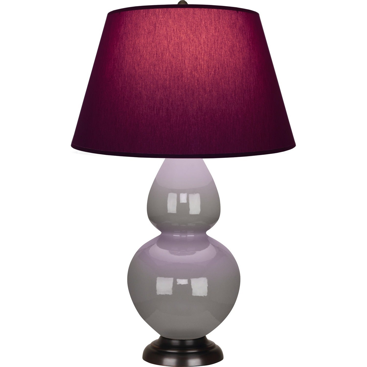 Robert Abbey - 1749P - One Light Table Lamp - Double Gourd - Smokey Taupe Glazed Ceramic w/Deep Patina Bronze