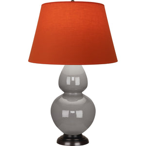 Robert Abbey - 1749T - One Light Table Lamp - Double Gourd - Smokey Taupe Glazed Ceramic w/Deep Patina Bronze