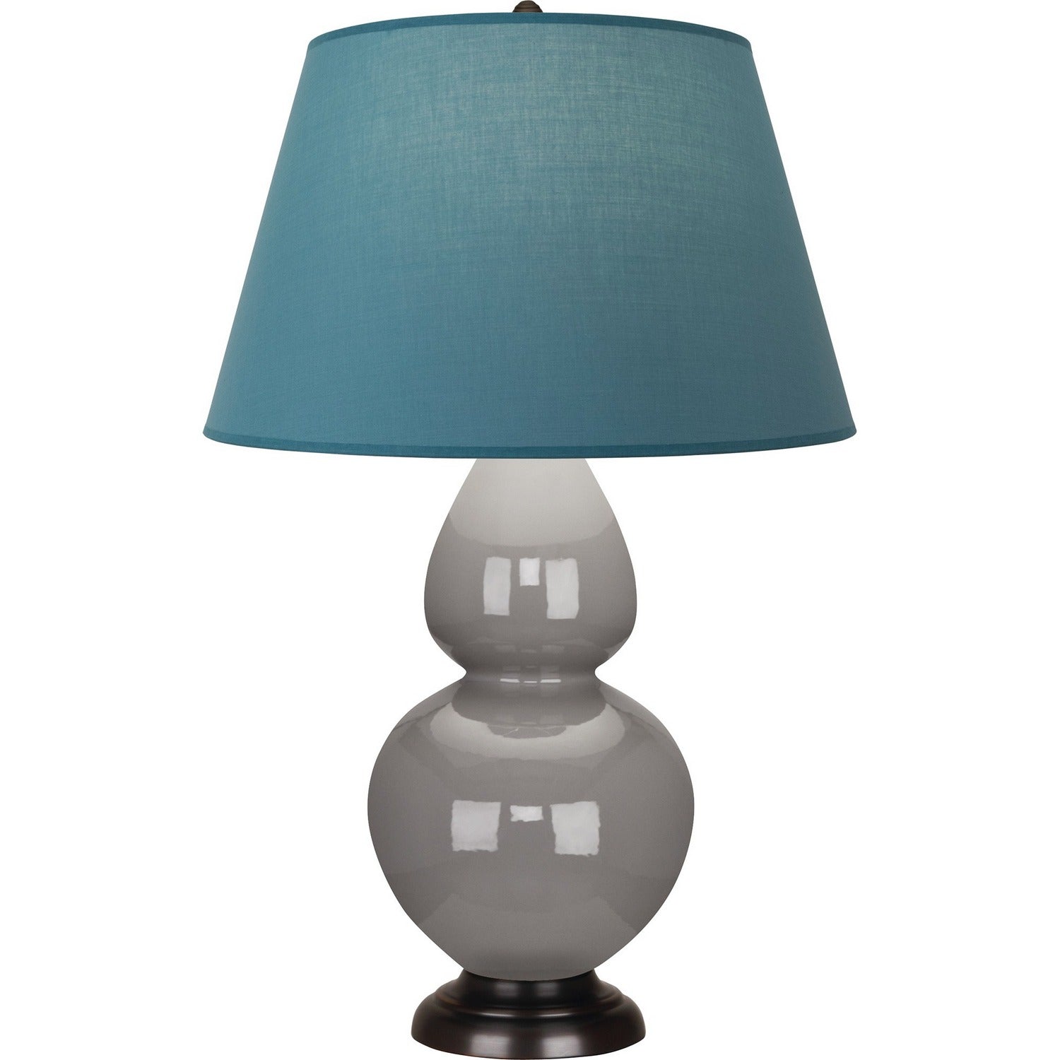 Robert Abbey - 1749B - One Light Table Lamp - Double Gourd - Smokey Taupe Glazed Ceramic w/Deep Patina Bronze