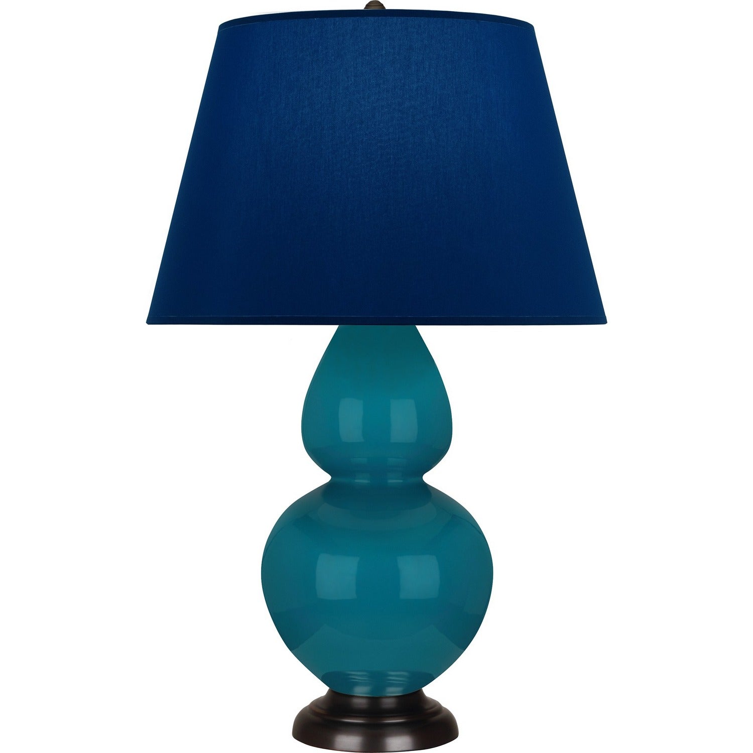 Robert Abbey - 1752N - One Light Table Lamp - Double Gourd - Peacock Glazed Ceramic w/Deep Patina Bronze