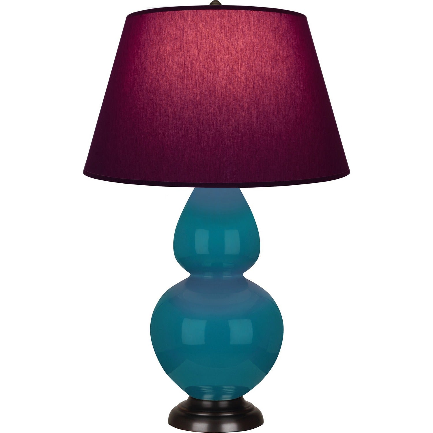 Robert Abbey - 1752P - One Light Table Lamp - Double Gourd - Peacock Glazed Ceramic w/Deep Patina Bronze