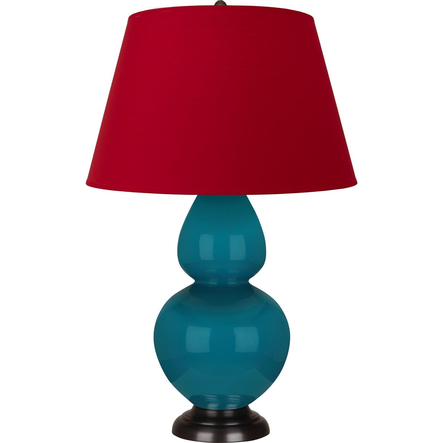 Robert Abbey - 1752R - One Light Table Lamp - Double Gourd - Peacock Glazed Ceramic w/Deep Patina Bronze