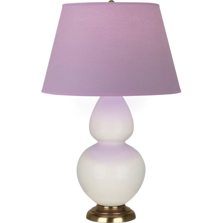 Robert Abbey - 1754L - One Light Table Lamp - Double Gourd - Bone Glazed Ceramic w/Antique Natural Brass