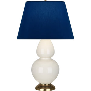 Robert Abbey - 1754N - One Light Table Lamp - Double Gourd - Bone Glazed Ceramic w/Antique Natural Brass