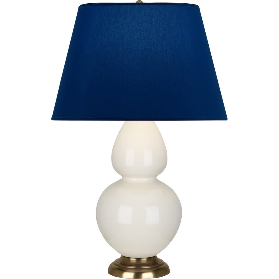 Robert Abbey - 1754N - One Light Table Lamp - Double Gourd - Bone Glazed Ceramic w/Antique Natural Brass