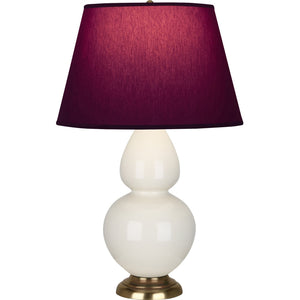 Robert Abbey - 1754P - One Light Table Lamp - Double Gourd - Bone Glazed Ceramic w/Antique Natural Brass