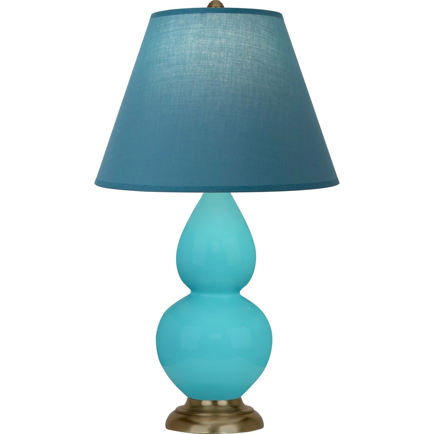 Robert Abbey - 1760B - One Light Accent Lamp - Small Double Gourd - Egg Blue Glazed Ceramic w/Antique Natural Brass