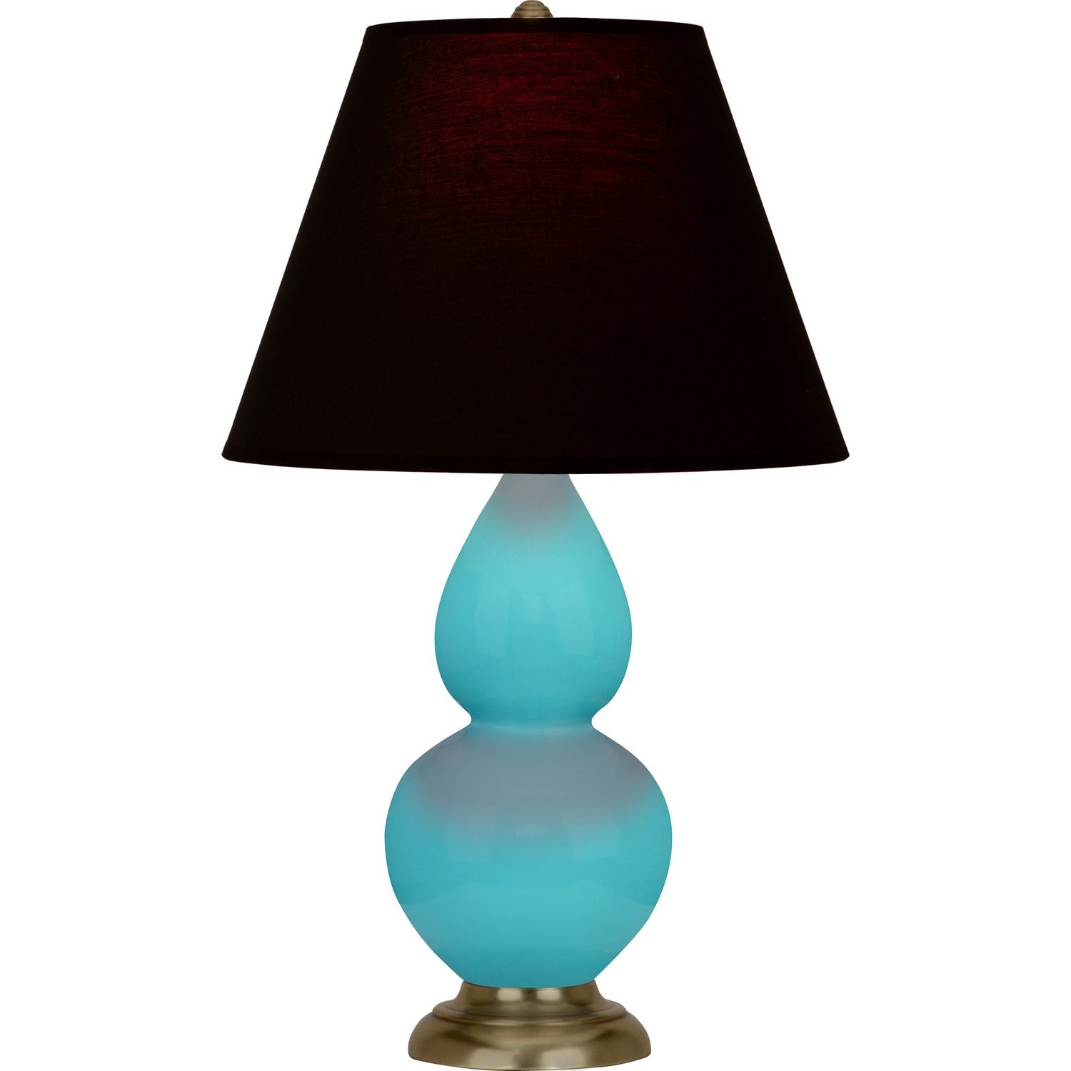Robert Abbey - 1760K - One Light Accent Lamp - Small Double Gourd - Egg Blue Glazed Ceramic w/Antique Natural Brass
