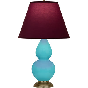 Robert Abbey - 1760P - One Light Accent Lamp - Small Double Gourd - Egg Blue Glazed Ceramic w/Antique Natural Brass