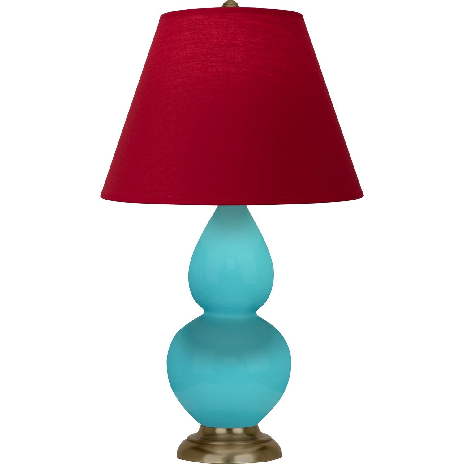 Robert Abbey - 1760R - One Light Accent Lamp - Small Double Gourd - Egg Blue Glazed Ceramic w/Antique Natural Brass
