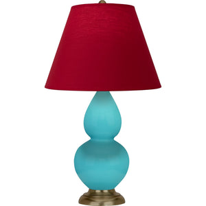 Robert Abbey - 1760R - One Light Accent Lamp - Small Double Gourd - Egg Blue Glazed Ceramic w/Antique Natural Brass