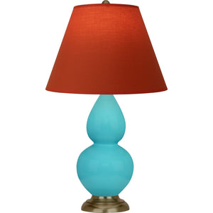 Robert Abbey - 1760T - One Light Accent Lamp - Small Double Gourd - Egg Blue Glazed Ceramic w/Antique Natural Brass