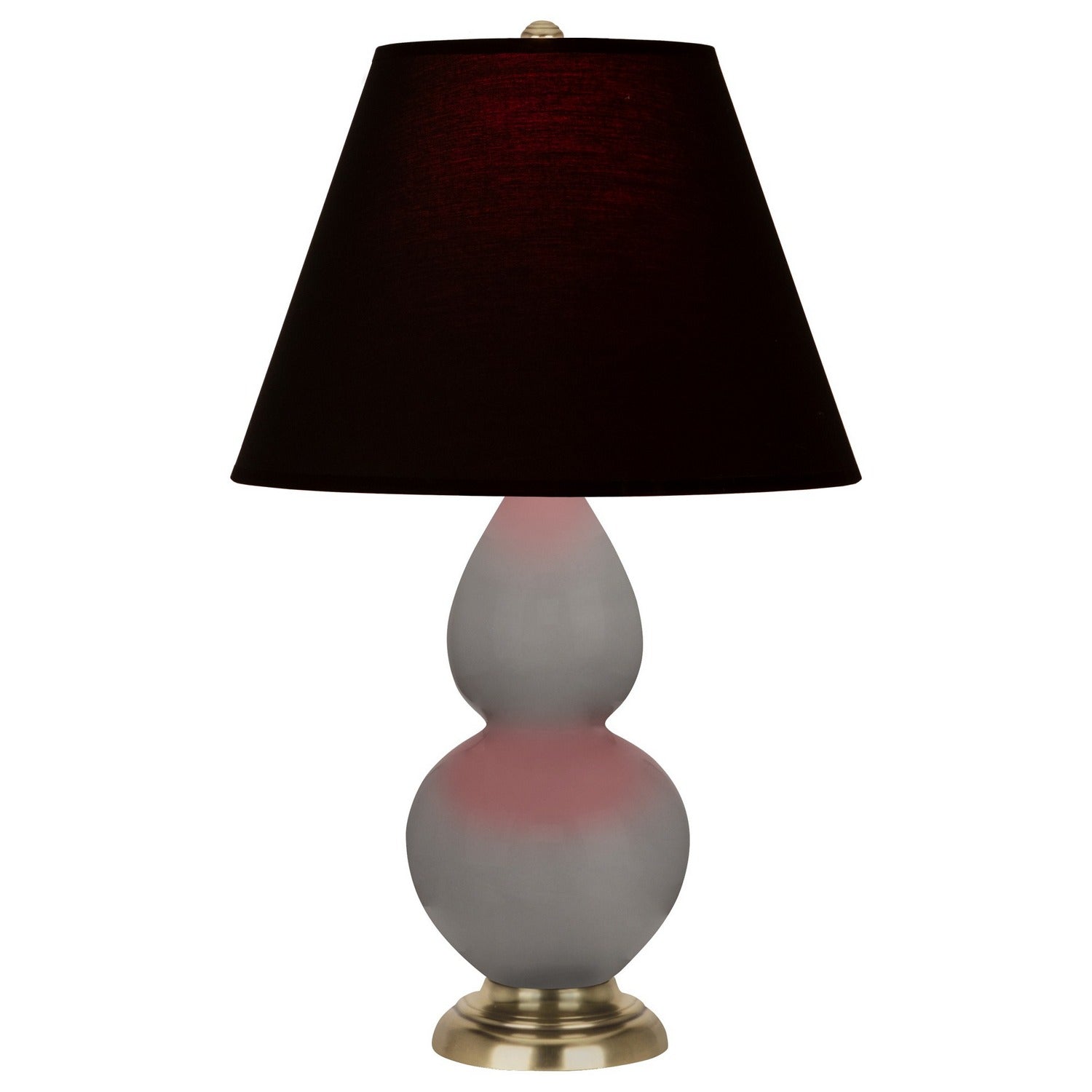 Robert Abbey - 1768K - One Light Accent Lamp - Small Double Gourd - Smokey Taupe Glazed Ceramic w/Antique Natural Brass