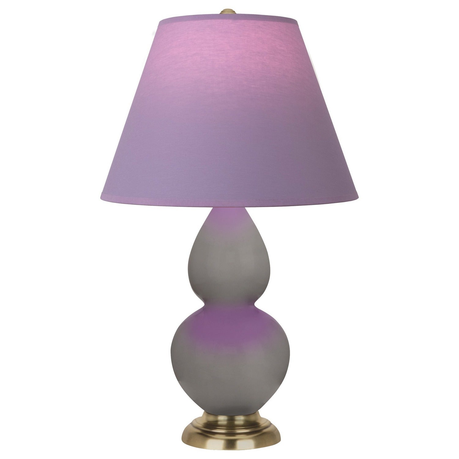 Robert Abbey - 1768L - One Light Accent Lamp - Small Double Gourd - Smokey Taupe Glazed Ceramic w/Antique Natural Brass