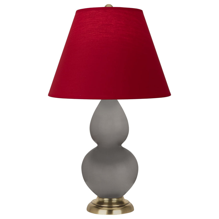 Robert Abbey - 1768R - One Light Accent Lamp - Small Double Gourd - Smokey Taupe Glazed Ceramic w/Antique Natural Brass