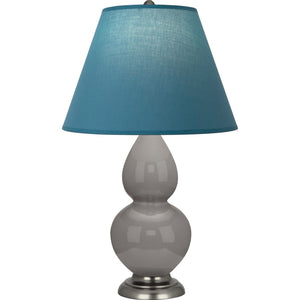 Robert Abbey - 1770B - One Light Accent Lamp - Small Double Gourd - Smokey Taupe Glazed Ceramic w/Anitque Silver
