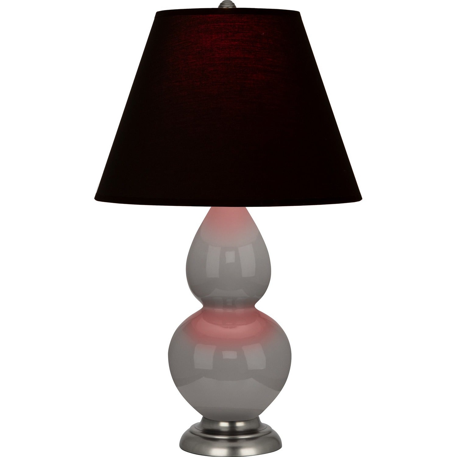 Robert Abbey - 1770K - One Light Accent Lamp - Small Double Gourd - Smokey Taupe Glazed Ceramic w/Anitque Silver