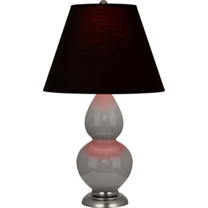 Robert Abbey - 1770K - One Light Accent Lamp - Small Double Gourd - Smokey Taupe Glazed Ceramic w/Anitque Silver