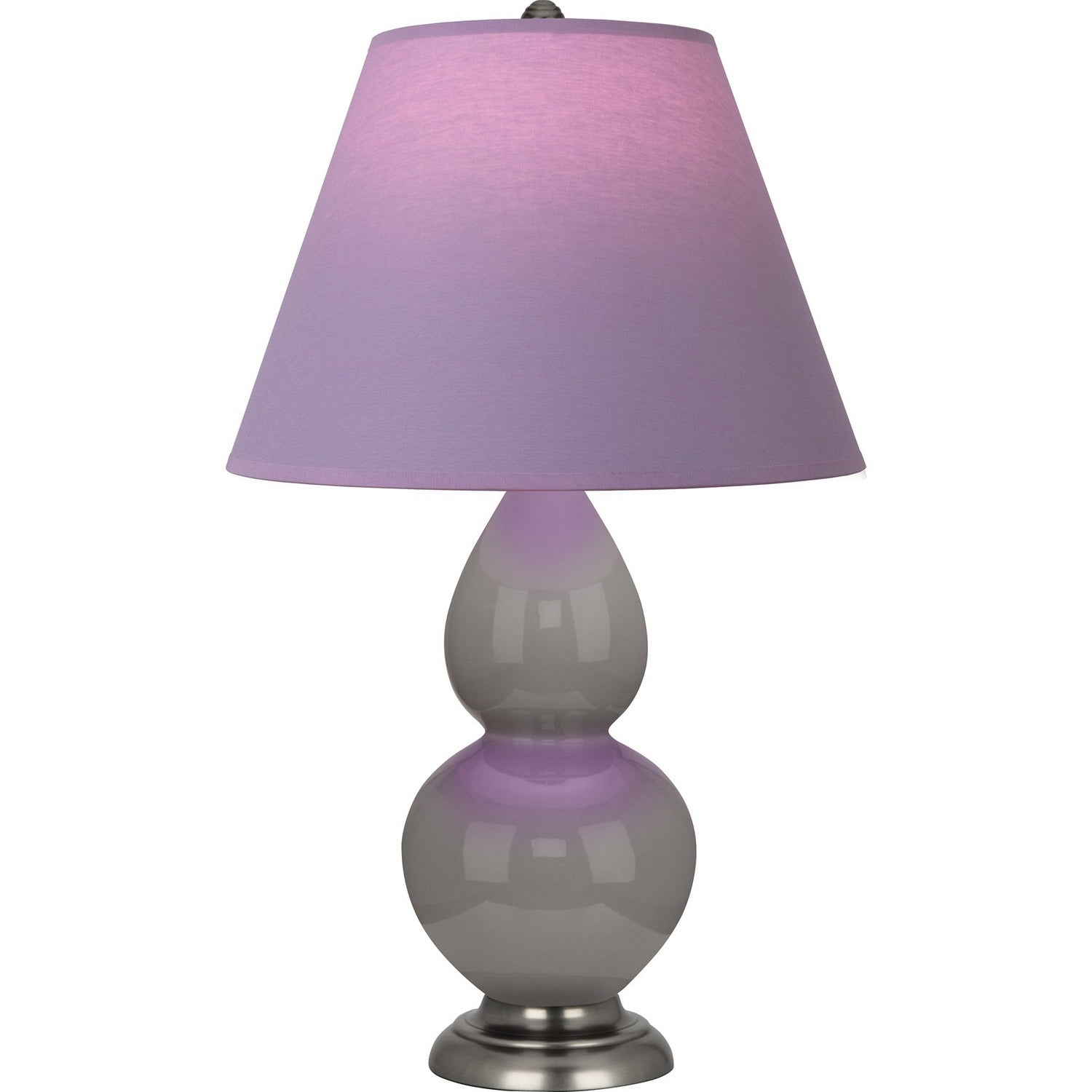 Robert Abbey - 1770L - One Light Accent Lamp - Small Double Gourd - Smokey Taupe Glazed Ceramic w/Anitque Silver