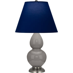 Robert Abbey - 1770N - One Light Accent Lamp - Small Double Gourd - Smokey Taupe Glazed Ceramic w/Anitque Silver