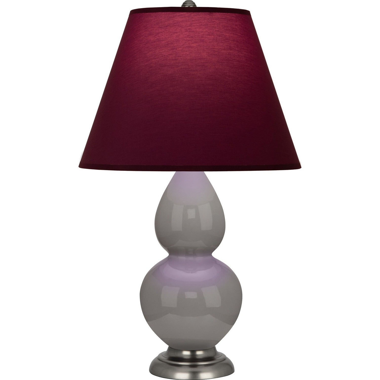 Robert Abbey - 1770P - One Light Accent Lamp - Small Double Gourd - Smokey Taupe Glazed Ceramic w/Anitque Silver