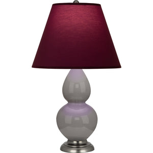Robert Abbey - 1770P - One Light Accent Lamp - Small Double Gourd - Smokey Taupe Glazed Ceramic w/Anitque Silver