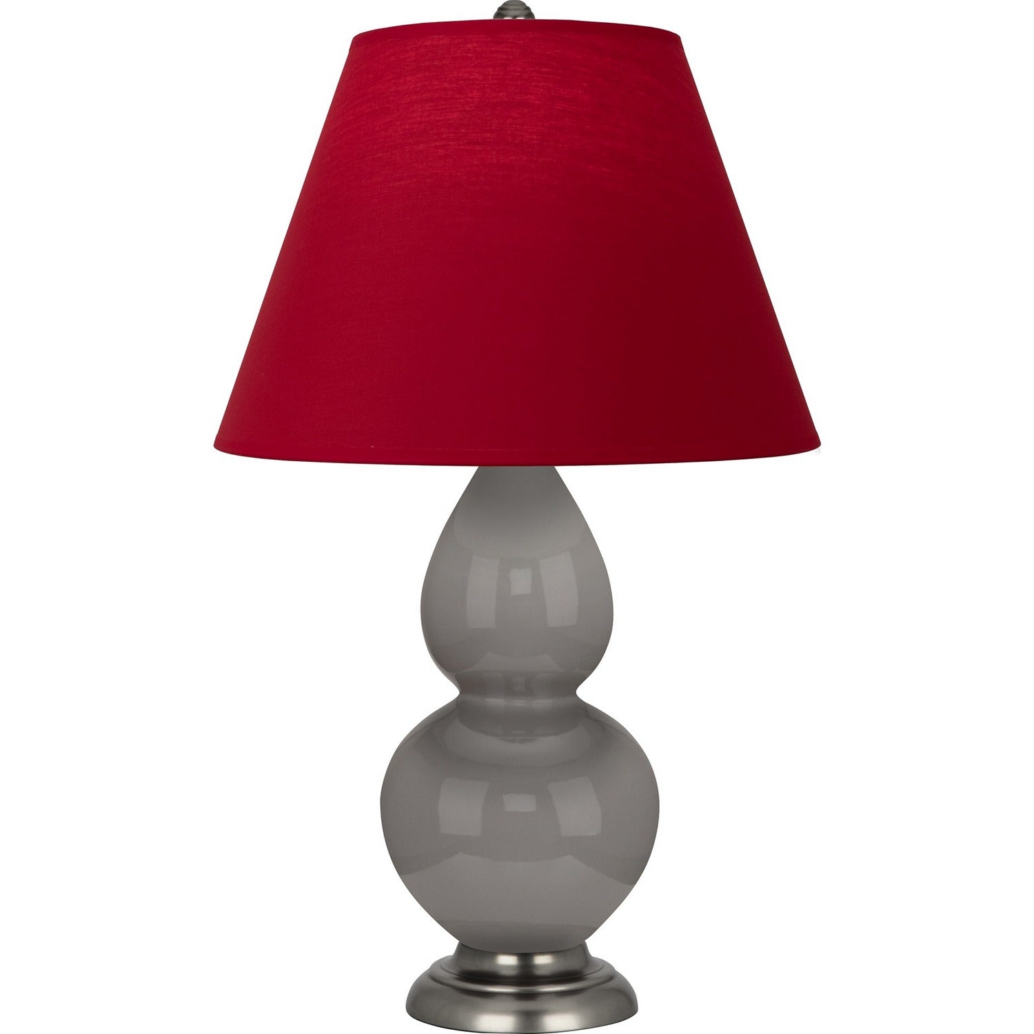 Robert Abbey - 1770R - One Light Accent Lamp - Small Double Gourd - Smokey Taupe Glazed Ceramic w/Anitque Silver