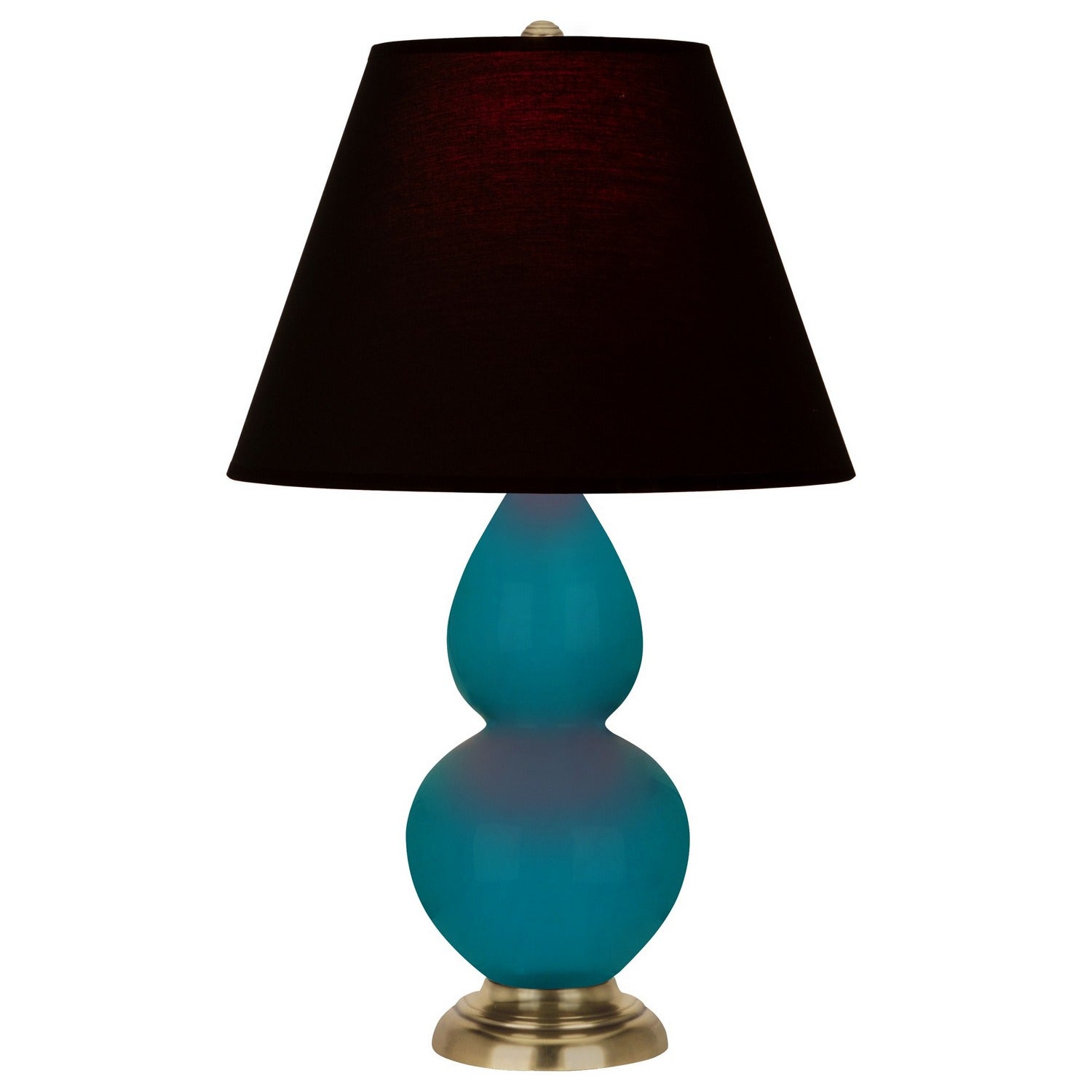 Robert Abbey - 1771K - One Light Accent Lamp - Small Double Gourd - Peacock Glazed Ceramic w/Antique Natural Brass