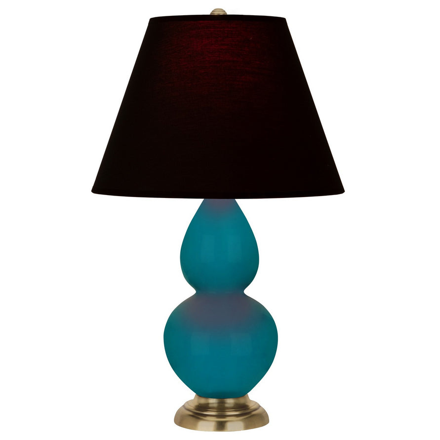 Robert Abbey - 1771K - One Light Accent Lamp - Small Double Gourd - Peacock Glazed Ceramic w/Antique Natural Brass