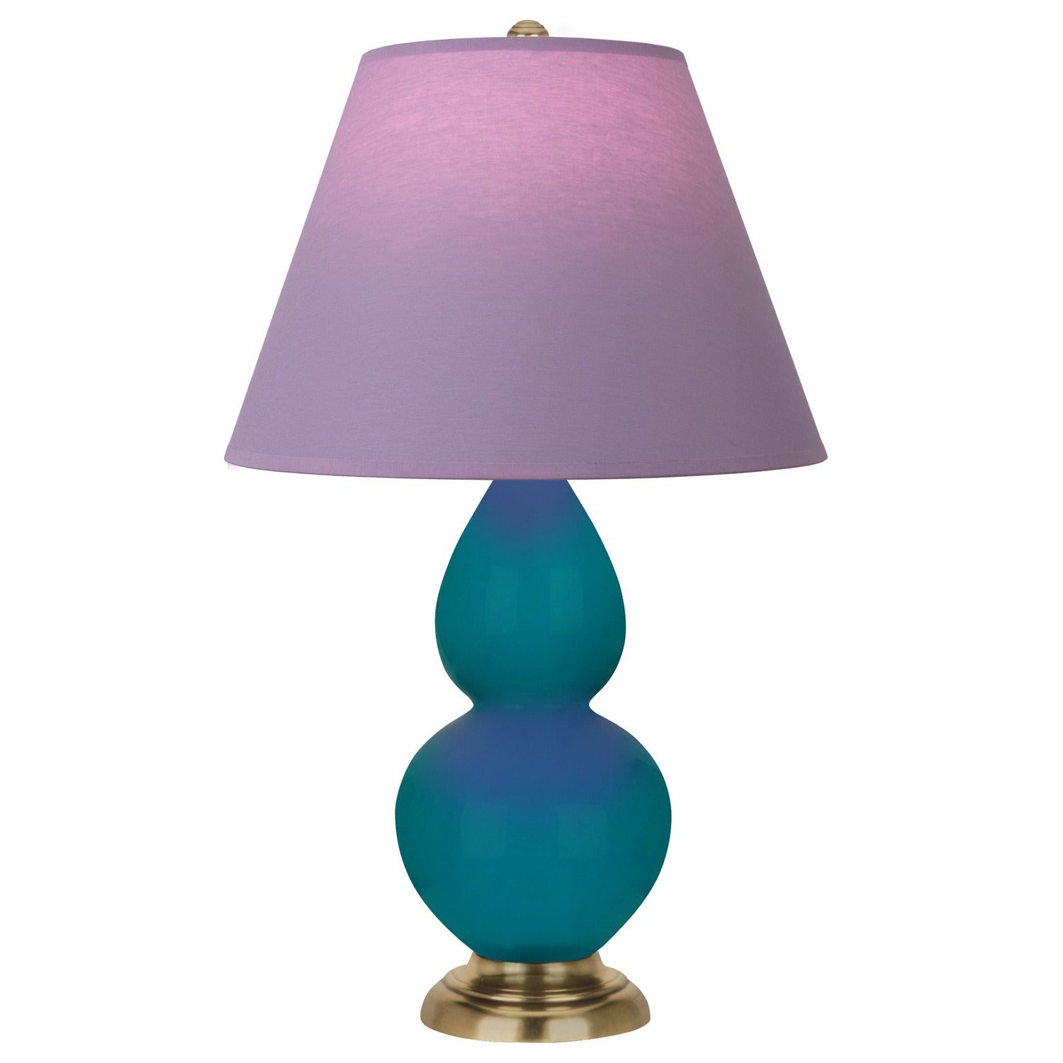 Robert Abbey - 1771L - One Light Accent Lamp - Small Double Gourd - Peacock Glazed Ceramic w/Antique Natural Brass