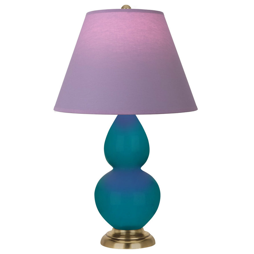 Robert Abbey - 1771L - One Light Accent Lamp - Small Double Gourd - Peacock Glazed Ceramic w/Antique Natural Brass