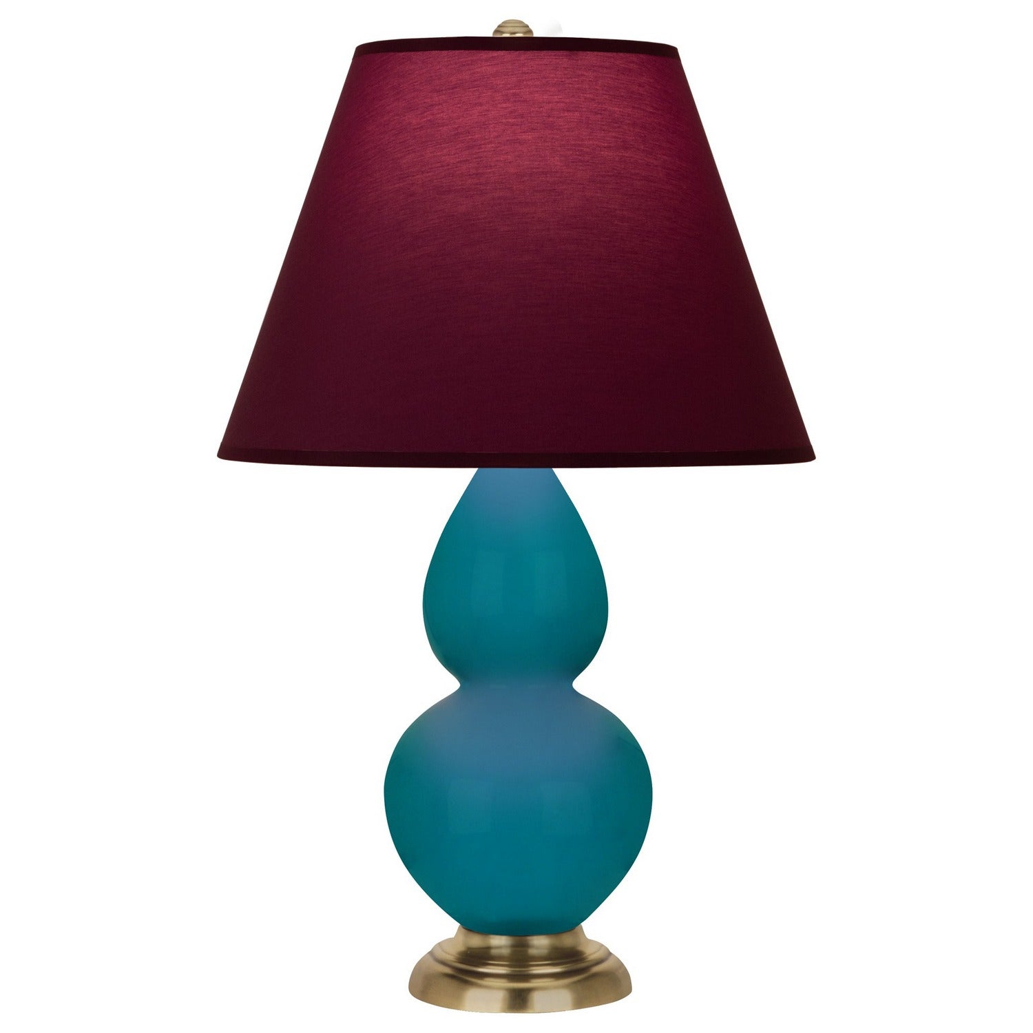 Robert Abbey - 1771P - One Light Accent Lamp - Small Double Gourd - Peacock Glazed Ceramic w/Antique Natural Brass