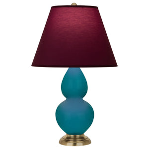 Robert Abbey - 1771P - One Light Accent Lamp - Small Double Gourd - Peacock Glazed Ceramic w/Antique Natural Brass