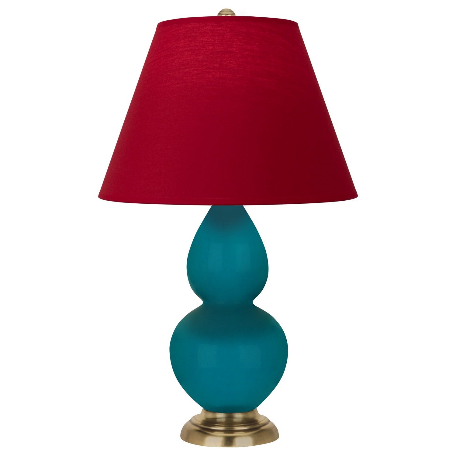 Robert Abbey - 1771R - One Light Accent Lamp - Small Double Gourd - Peacock Glazed Ceramic w/Antique Natural Brass