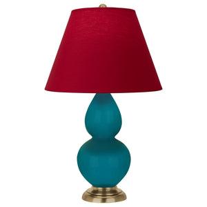 Robert Abbey - 1771R - One Light Accent Lamp - Small Double Gourd - Peacock Glazed Ceramic w/Antique Natural Brass