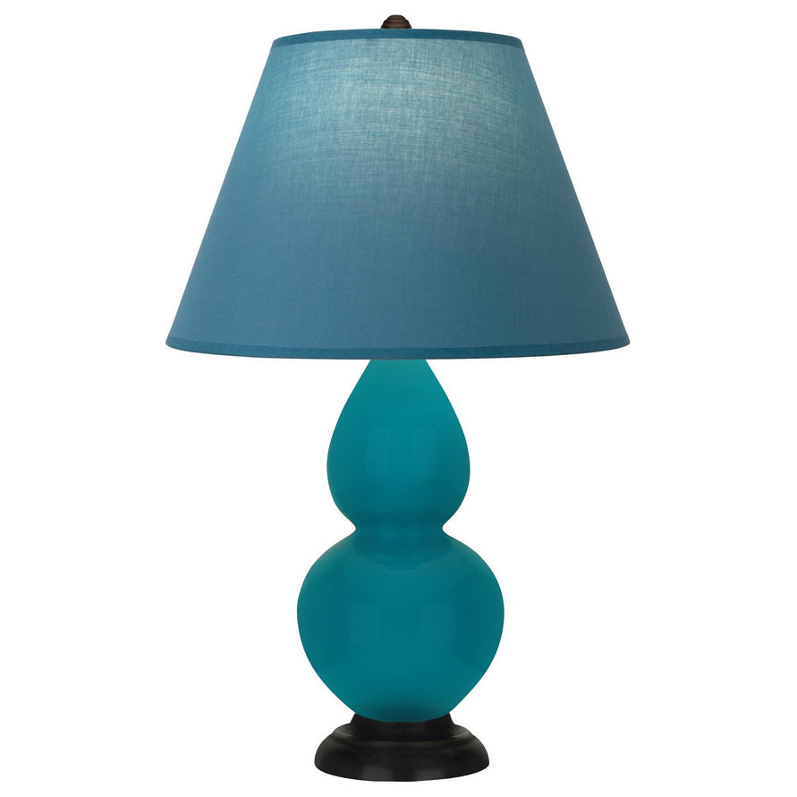 Robert Abbey - 1772B - One Light Accent Lamp - Small Double Gourd - Peacock Glazed Ceramic w/Deep Patina Bronze