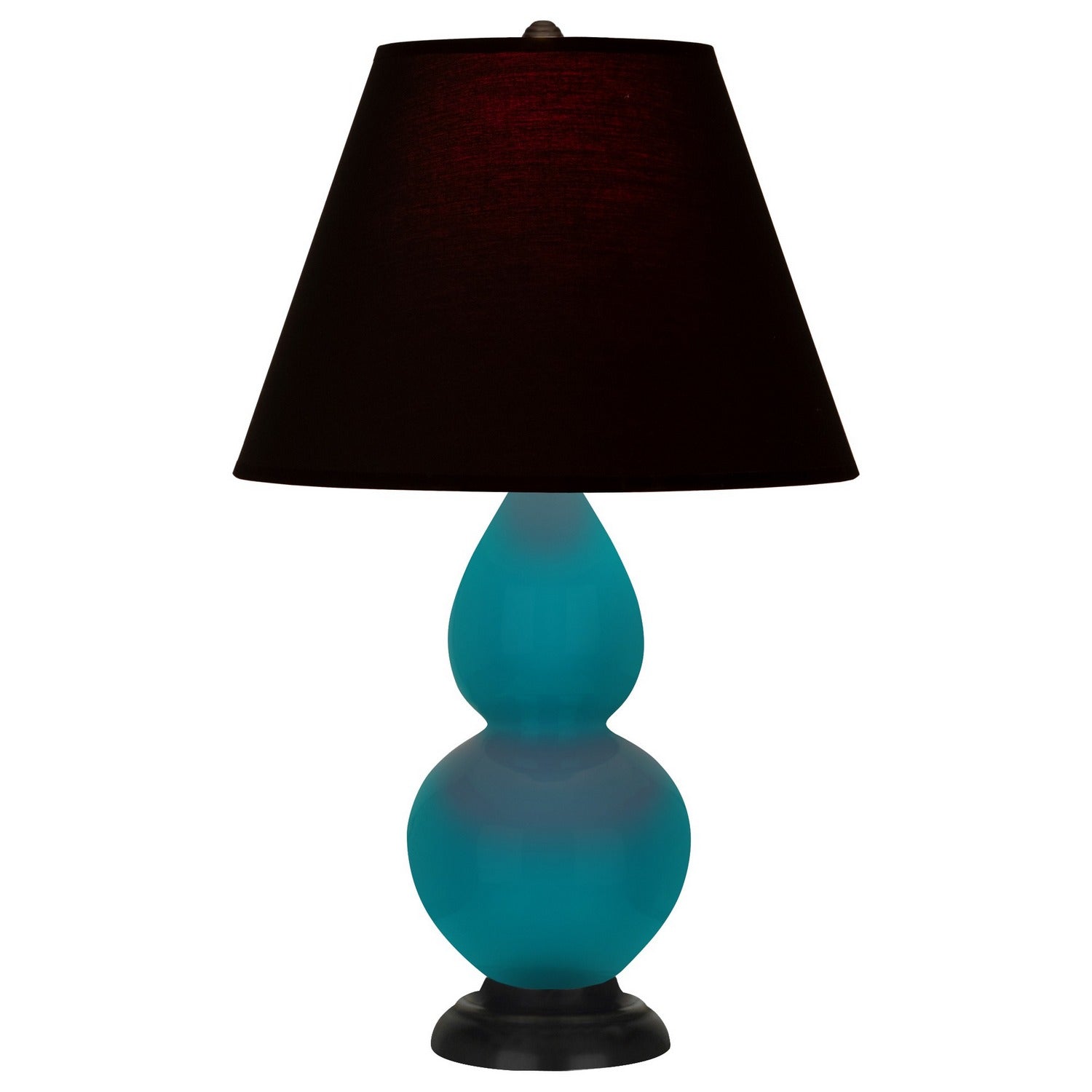 Robert Abbey - 1772K - One Light Accent Lamp - Small Double Gourd - Peacock Glazed Ceramic w/Deep Patina Bronze