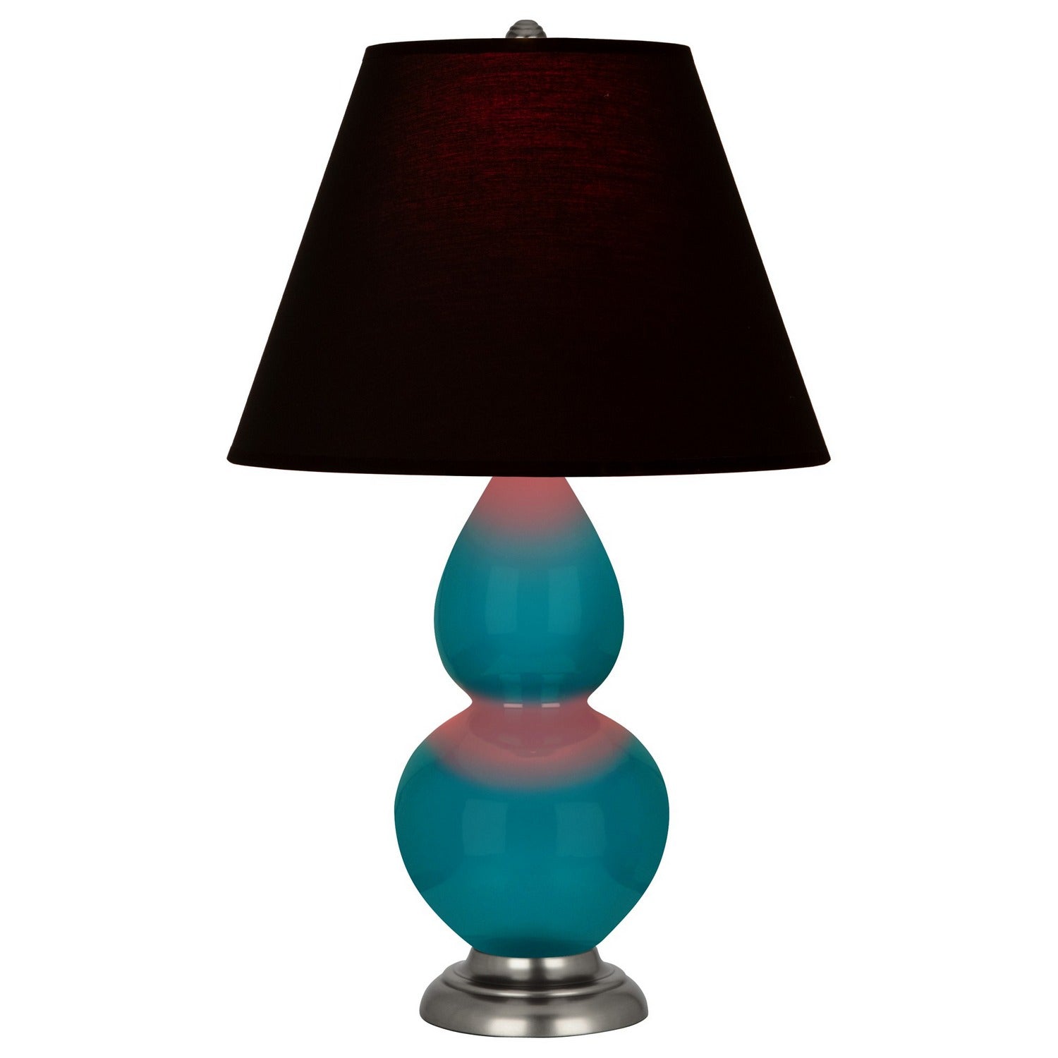 Robert Abbey - 1773K - One Light Accent Lamp - Small Double Gourd - Peacock Glazed Ceramic w/Antique Silver