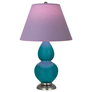 Robert Abbey - 1773L - One Light Accent Lamp - Small Double Gourd - Peacock Glazed Ceramic w/Antique Silver