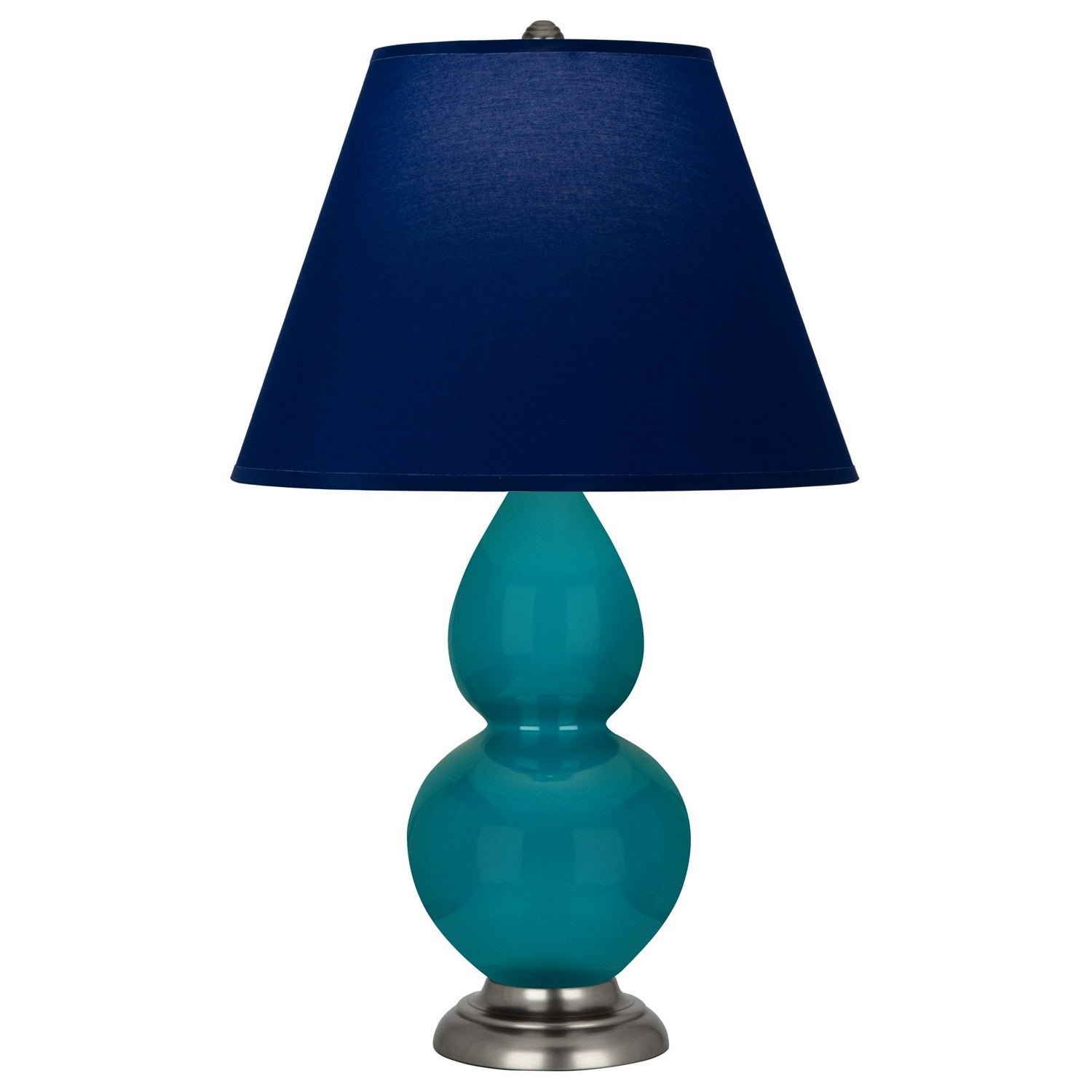 Robert Abbey - 1773N - One Light Accent Lamp - Small Double Gourd - Peacock Glazed Ceramic w/Antique Silver