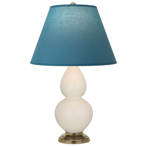 Robert Abbey - 1774B - One Light Accent Lamp - Small Double Gourd - Bone Glazed Ceramic w/Antique Natural Brass