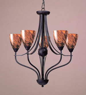 ELK Home - 404-5ES - Five Light Chandelier - Classico - Dark Rust