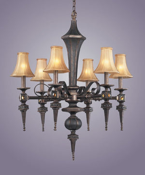 ELK Home - 2220/6 - Six Light Chandelier - Tower of London - Brown