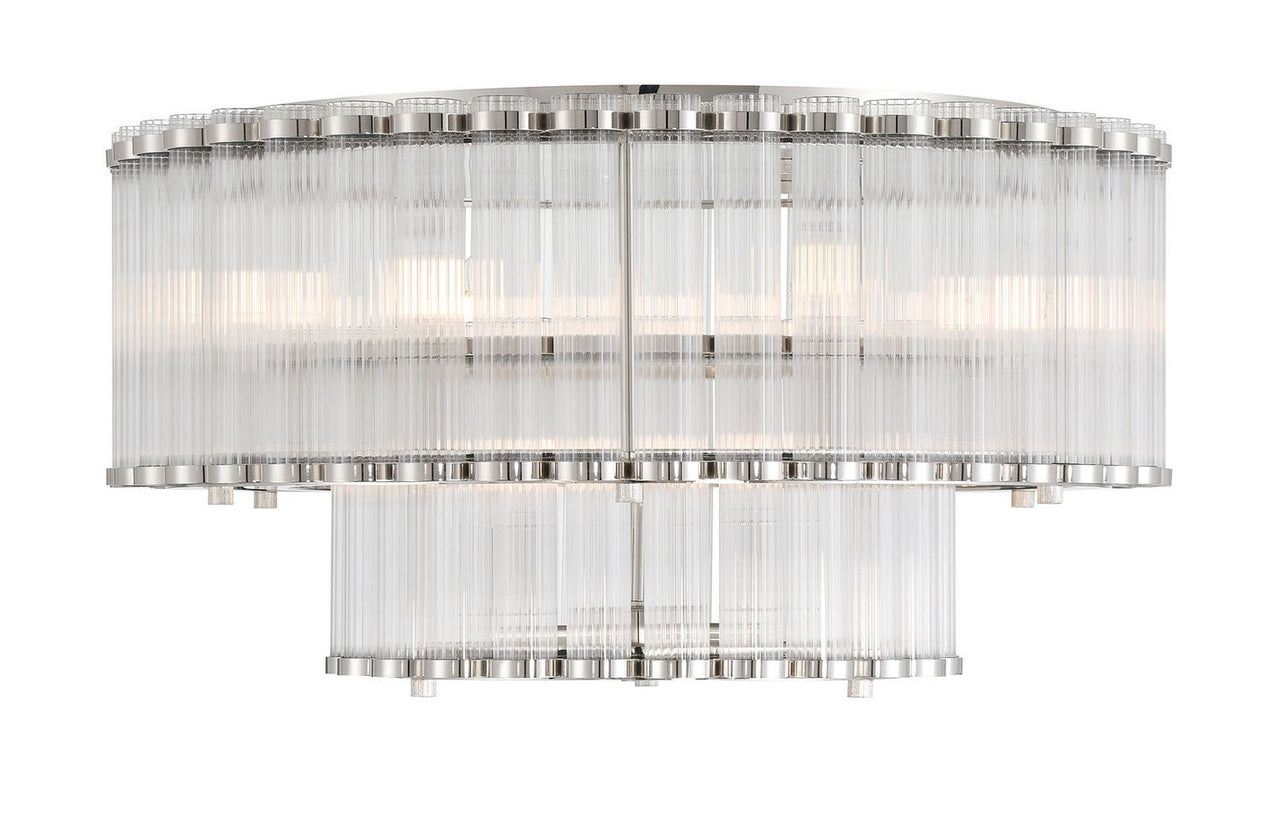 Eurofase - 49169-027 - Nine Light Flush Mount - Glasbury - Polished Nickel