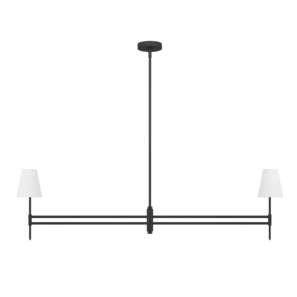 Hunter - 13252 - Two Light Chandelier - Camelia Stem - Matte Black