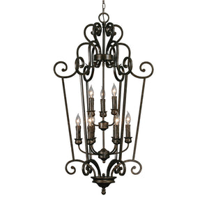 Golden - 8063-CG9 BUS - Nine Light Foyer Pendant - Heartwood - Burnt Sienna