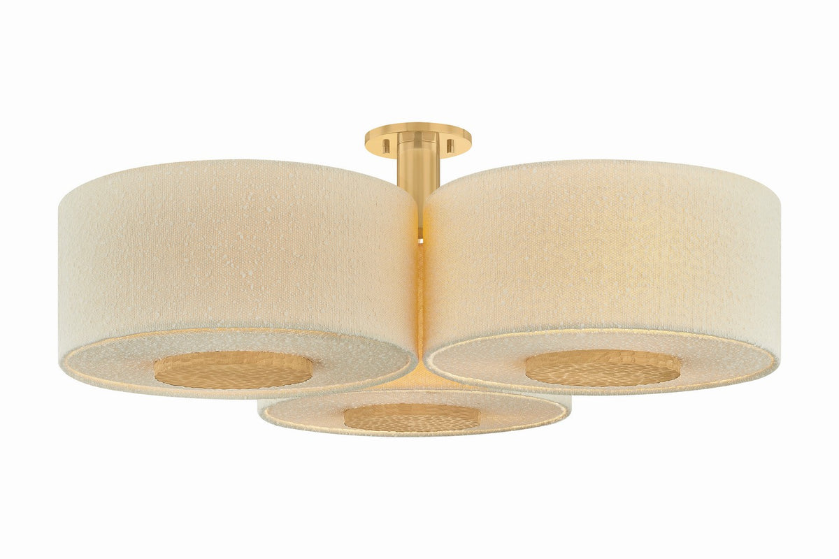 Mitzi - H1153609-AGB - Nine Light Flush Mount - Miller - Aged Brass