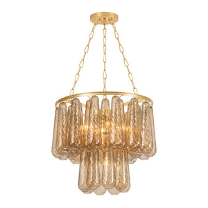 Corbett Lighting - 581-27-VGL - Five Light Chandelier - Milos - Vintage Gold Leaf