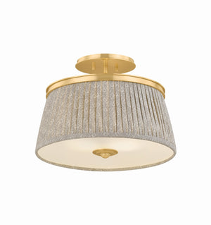 Hudson Valley - 8517-AGB - Two Light Semi Flush Mount - Valeria - Aged Brass